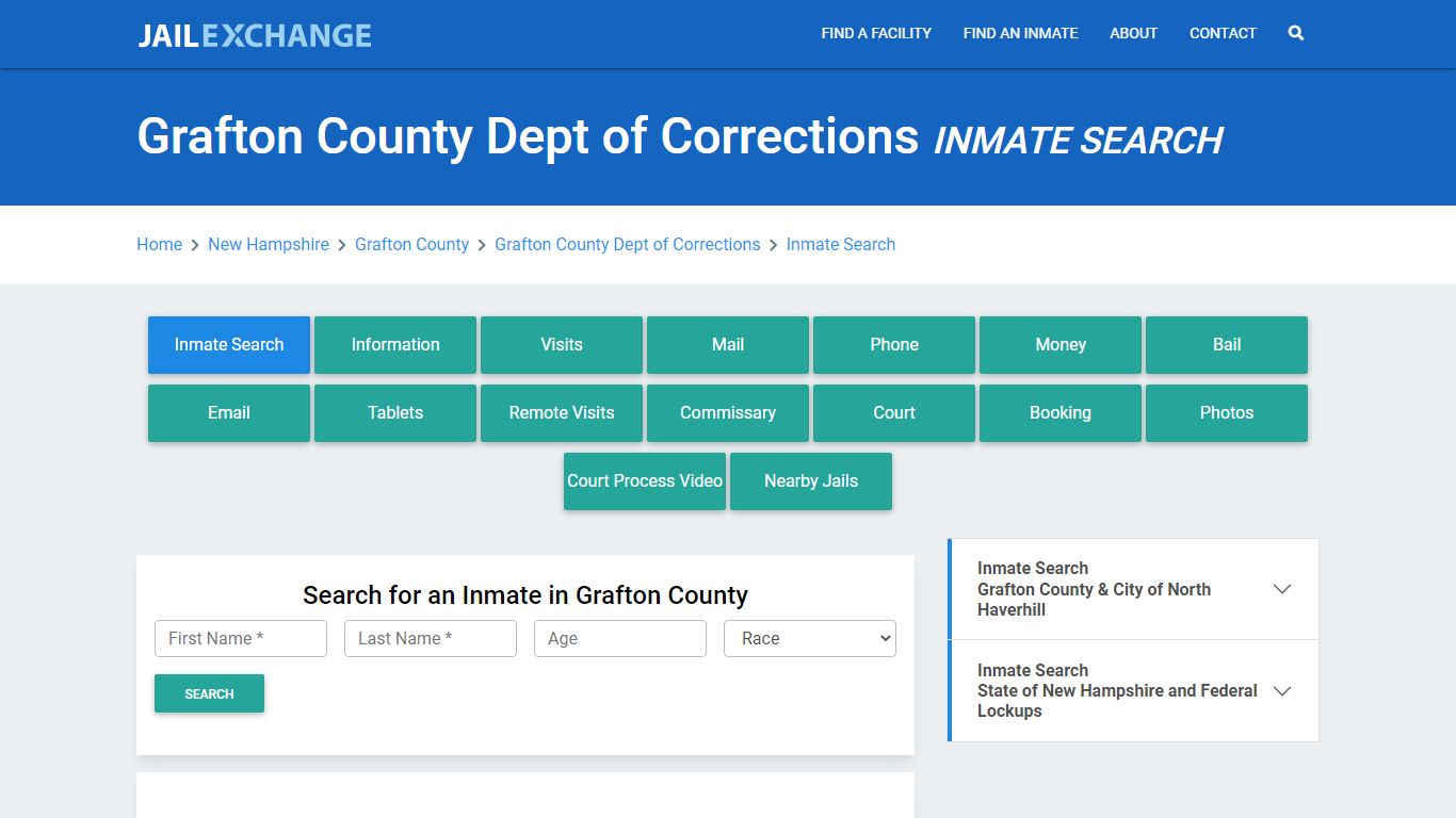 Grafton County Dept of Corrections Inmate Search - Jail Exchange