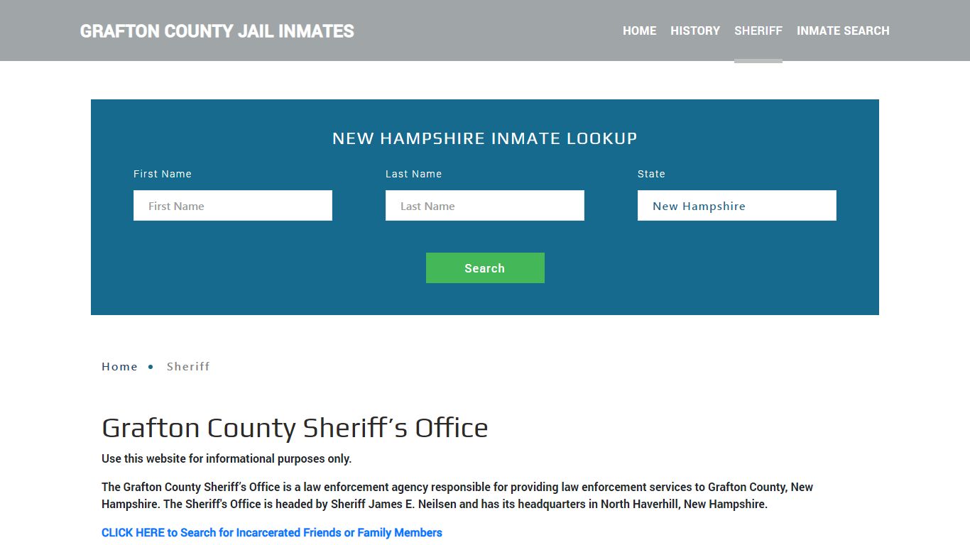 Grafton County Sheriff, NH Arrest Warrant Lookup